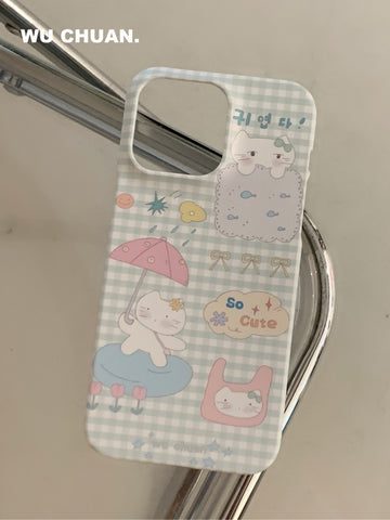 UmbrellaKittenPlaidPrintedDoubleLayerPhoneCase5 70104685 9c33 4f07 ba7c