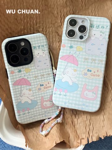 UmbrellaKittenPlaidPrintedDoubleLayerPhoneCase6 33304e35 2f27 47be 9037