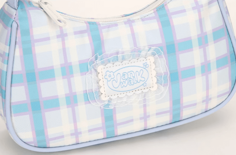 VanwalkBabyCherryPlaidLaceRuffleShoulderBag1