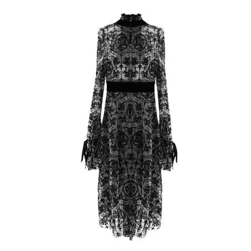 Wilhelmina GothicFloralMeshDress1