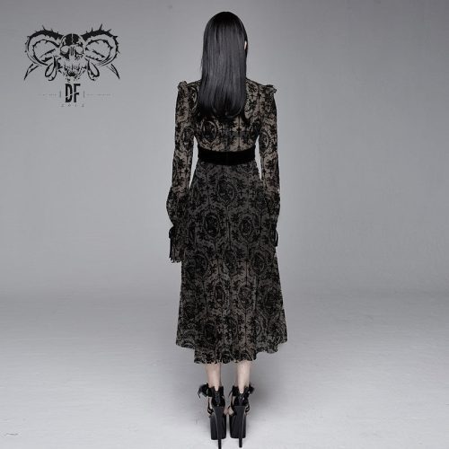 Wilhelmina GothicFloralMeshDress13