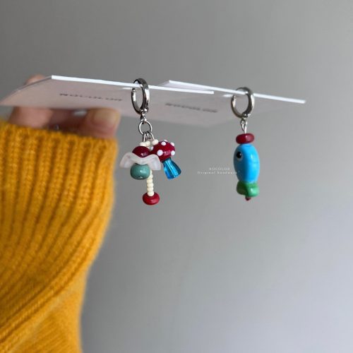 XmasFishAsymmetricEarrings3