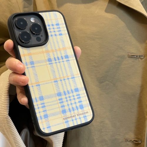 YellowBluePlaidprintedPhoneCase13