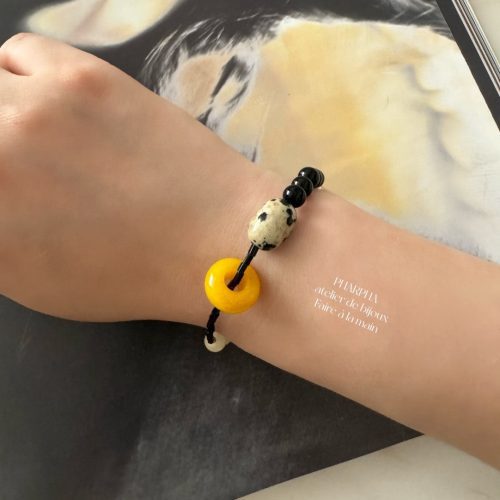 YellowJadePeaceBuckleBeadedBracelet3