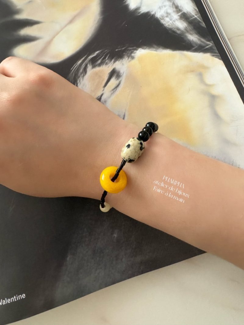 YellowJadePeaceBuckleBeadedBracelet3